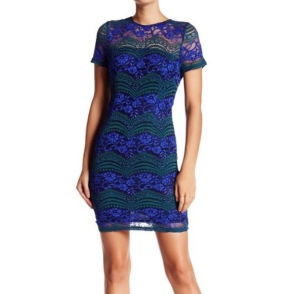 Romeo & Juliet Couture Dresses & Skirts - Romeo & Juliet Couture Royal Blue Green Lace Dress
